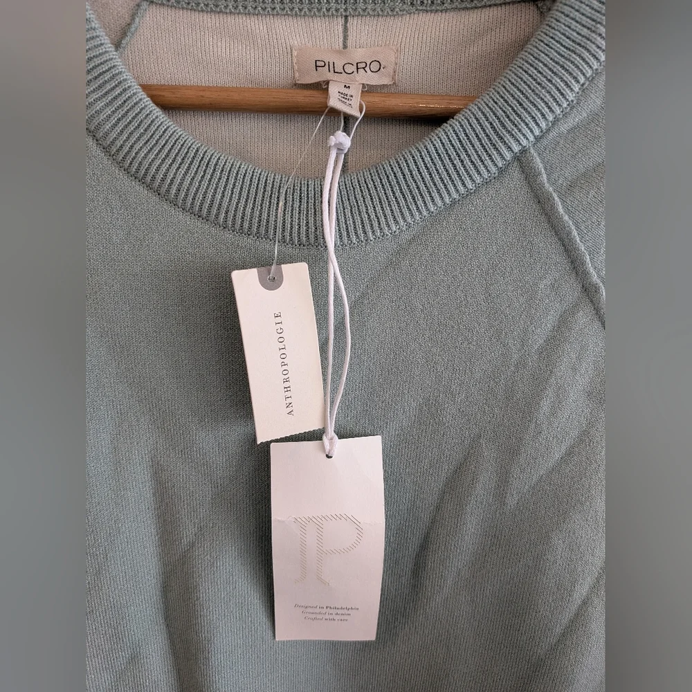 Anthropologie Pilcro Oaklyn Cozy Crew-Neck Green Oversized Sweatshirt Size M NWT - Picture 9 of 16